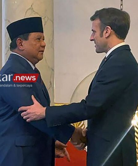 Pleno Nasional Belum Rampung, Prabowo dapat Ucapan Selamat dari 18 Kepala Negara 8 Prabowo Subianto bersalaman dengan Presiden Prancis Emmanuel Macorn