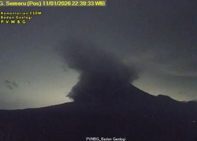 Gunung Semeru Kembali Erupsi, Luncurkan Awan Panas Guguran Sejauh 5 Kilometer 1 gunung semeru erupsi dengan meluncurkan awan panas guguran sejauh 5 kilometer
