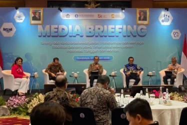 kepala perwakilan bank indonesia provinsi jawa timur ibrahim dalam media briefing di surabaya