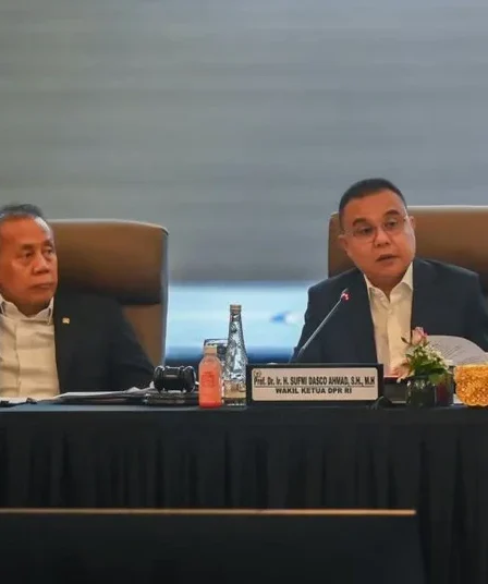 wakil ketua dpr sufmi dasco ahmad memimpin rapat koordinasi pemulihan pascabencana