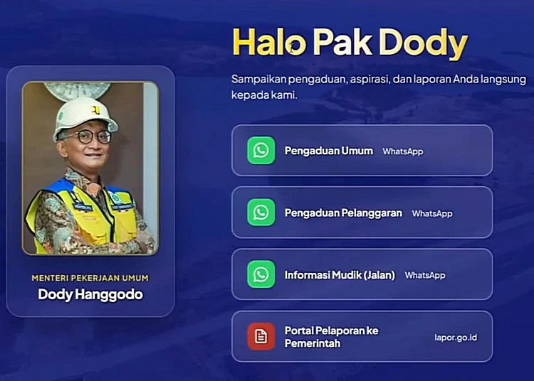 menteri pu buka kanal pengaduan halo pak dody