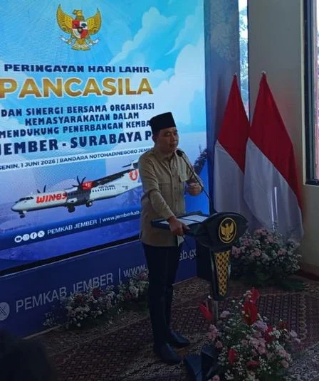 Pemkab Jember Peringati Hari Lahir Pancasila 2026 di Bandara Notohadinegoro 1 bupati jember muhammad fawait sambutan hari lahir pancasila