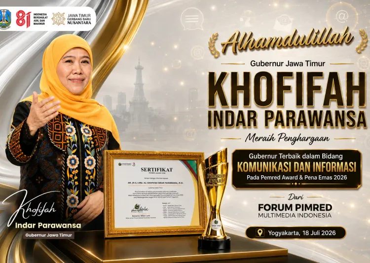 Khofifah Sabet Pimred Award 2026, Dinilai Konsisten Jaga Keterbukaan Informasi Publik 1 gubernur jatim khofifah indar parawansa raih pimred award 2026 750x533 1