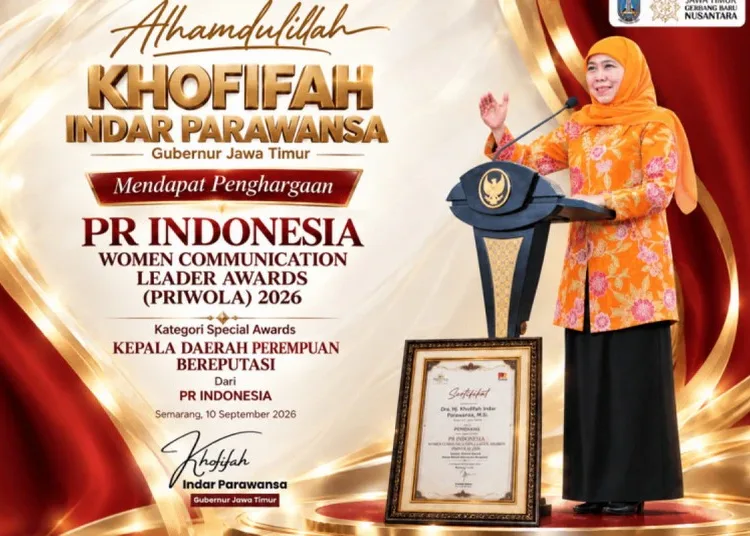 gubernur jatim khofifah raih penghargaan priwola 2026 750x536 1