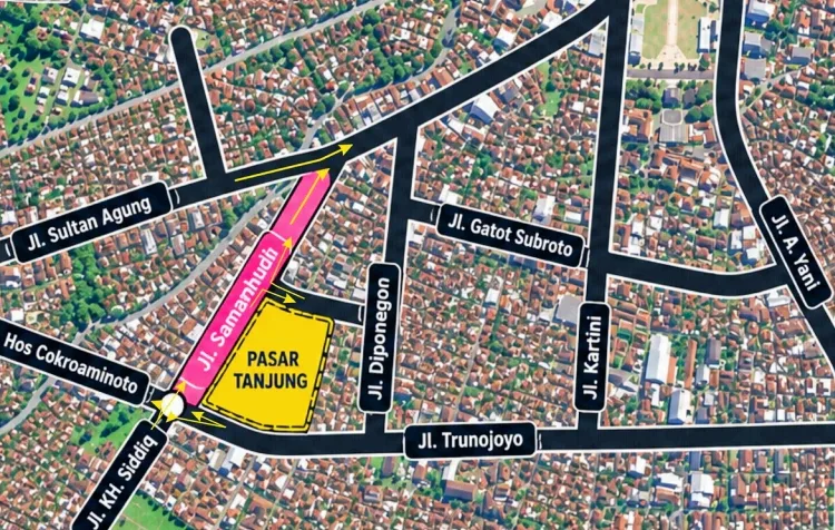 Uji Coba Perubahan Arus Jalan Diponegoro Jember Dimulai 5 Oktober 2026 1 peta uji coba perubahan arus jalan diponegoro jember 750x476 1